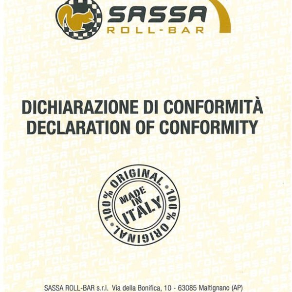 Dichiarazione di conformità per i safety cages